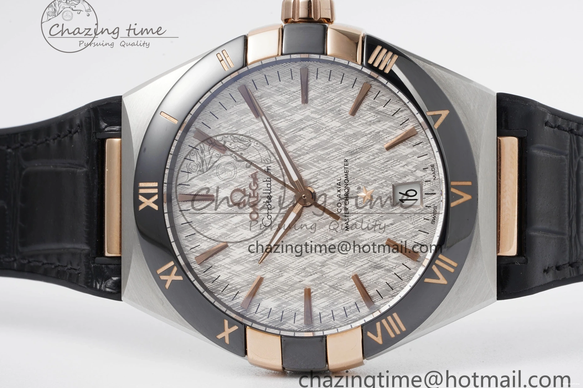 0211 Constellation Black Ceramic SS RG 8F 1:1 Best Edition White Textured Dial on Black Gummy Strap A Sustainable 7804